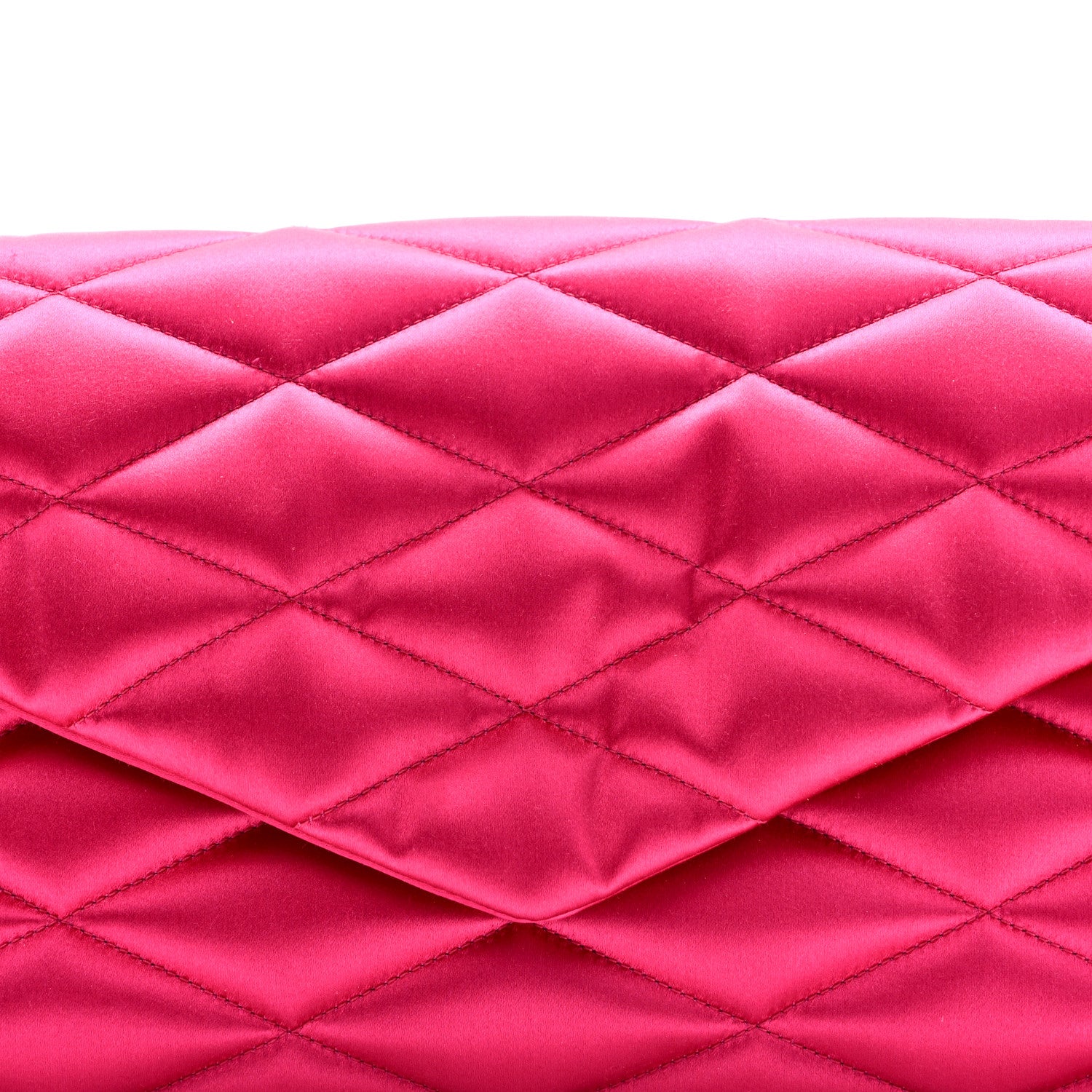 Saint Laurent Satin Quilted Sade Puffer Envelope Clutch Bubblegum 8 of 10