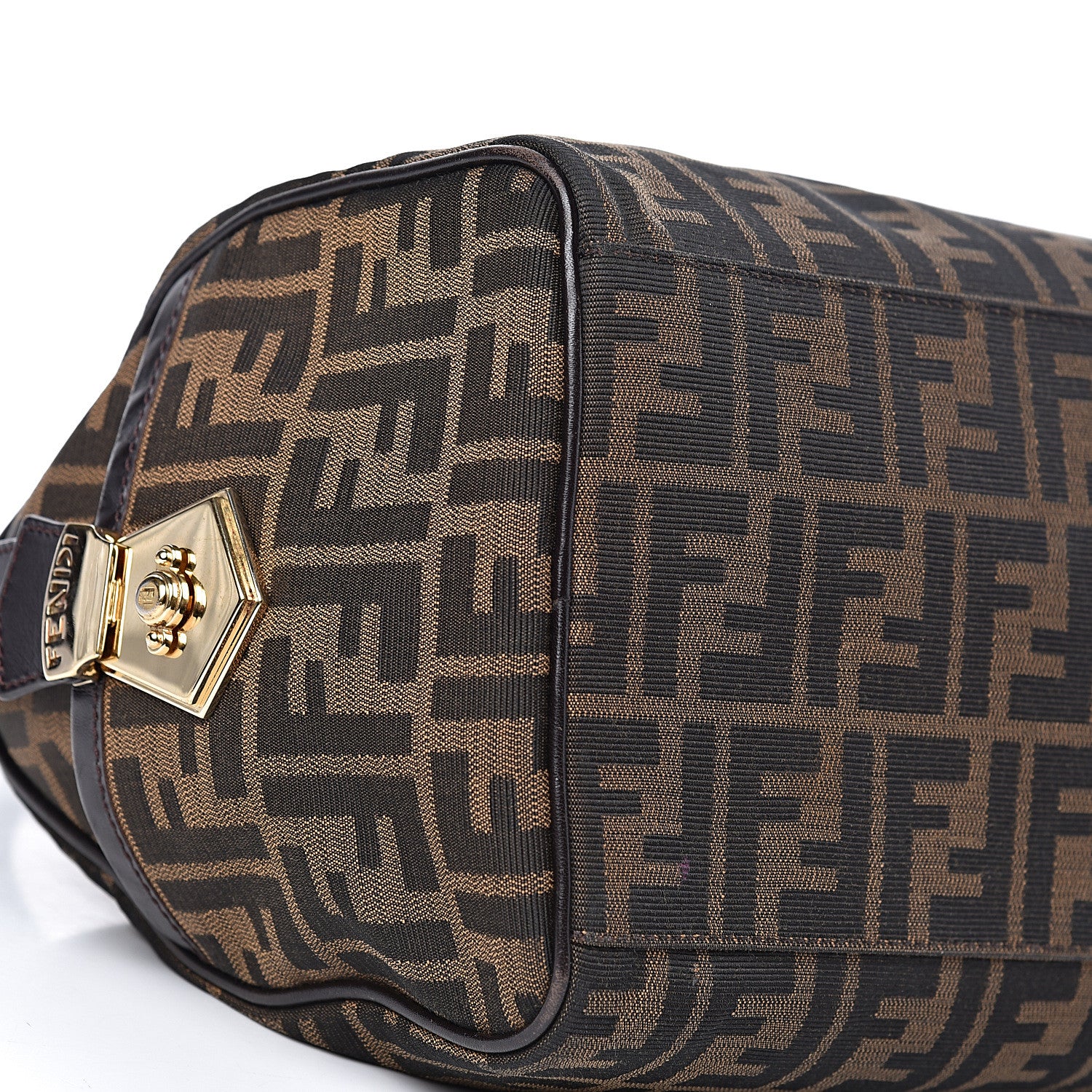 Fendi Zucca Cuoio Lucido Medium Chef Boston Tobacco Moro 12 of 17