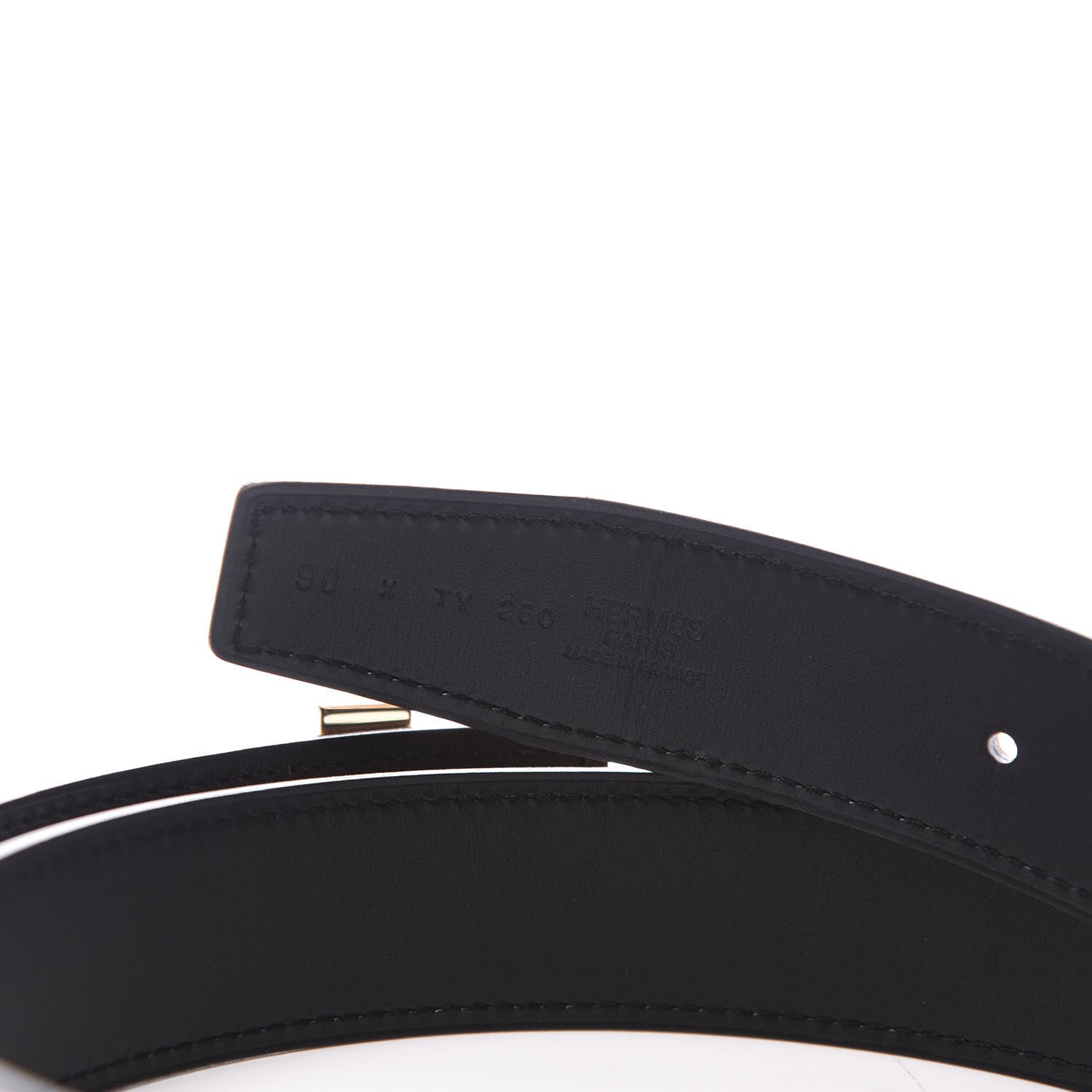 Hermes Box Chamonix 32mm Quizz H Belt 90 Black Gold 3 of 8