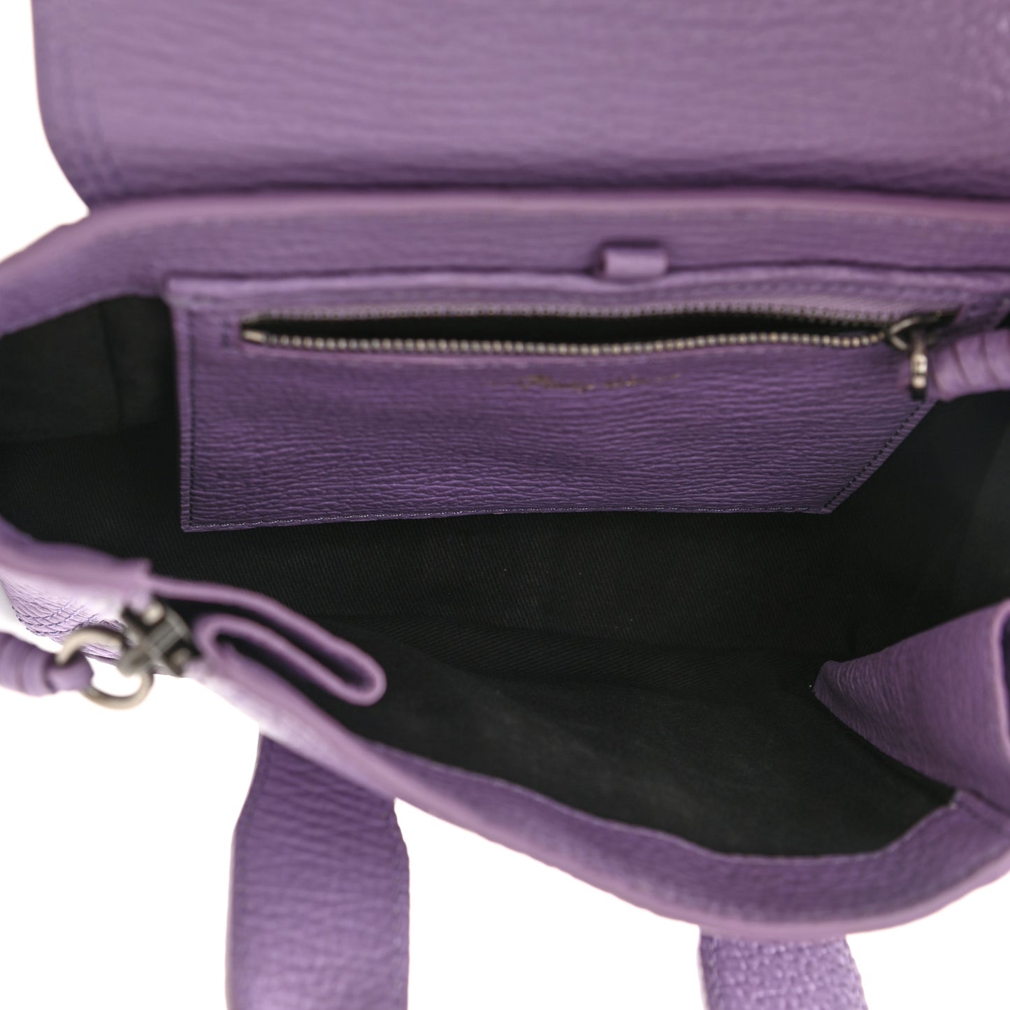 Textured Calfskin Mini Pashli Satchel Violet