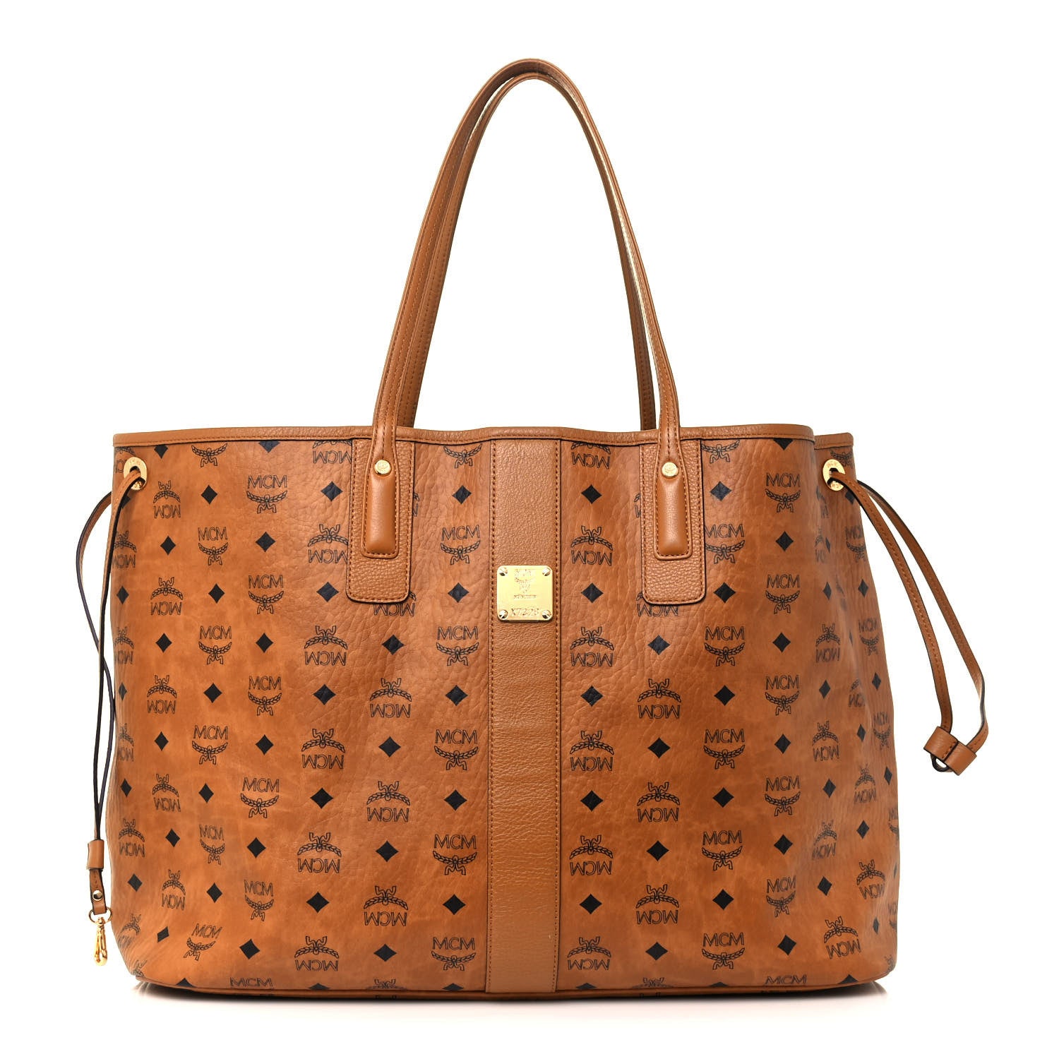 MCM Visetos Large Liz Reversible Shopper Tote Cognac 3 of 20