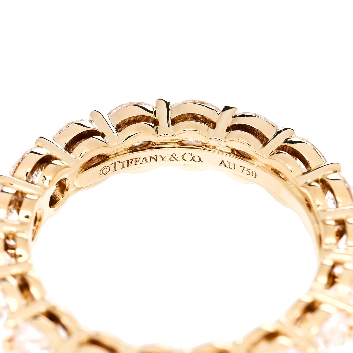 18K Yellow Gold Diamond 3.7mm Embrace Eternity Band Ring 49/5