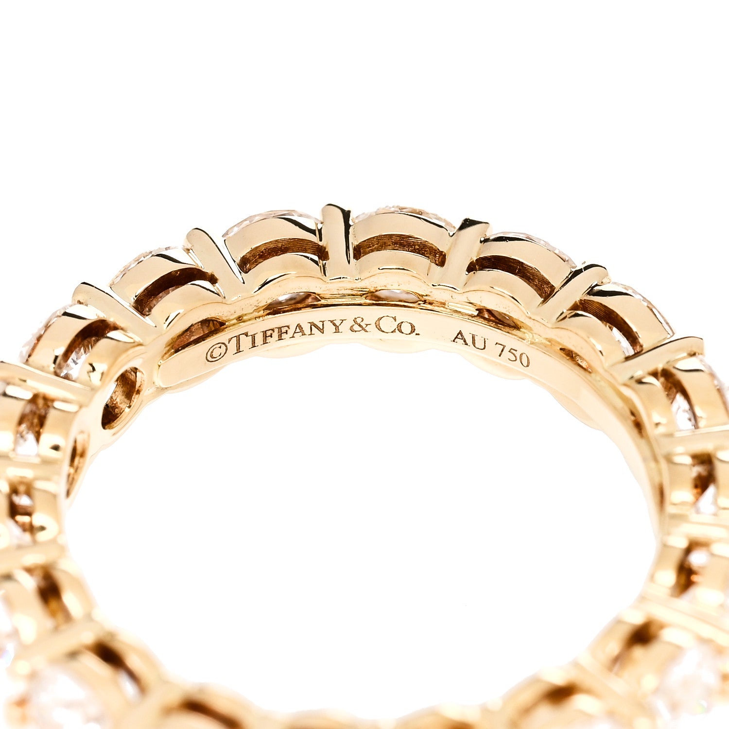 Tiffany 18K Yellow Gold Diamond 3.7mm Embrace Eternity Band Ring 49/5 4 of 5