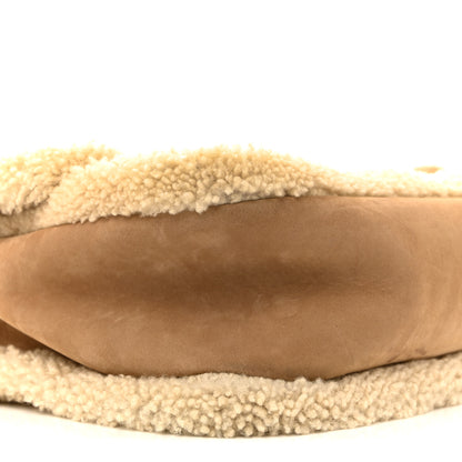 Saint Laurent Nubuck Shearling Monogram Medium Niki Chain Satchel Ivory Natural Tan 9 of 13