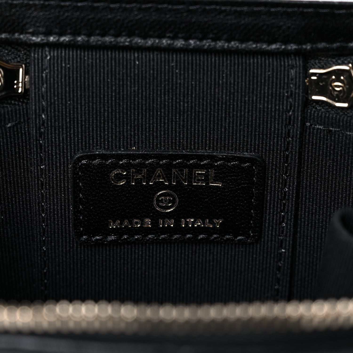 Chanel Lambskin Quilted Top Handle Mini Vanity Case With Chain Black 5 of 10