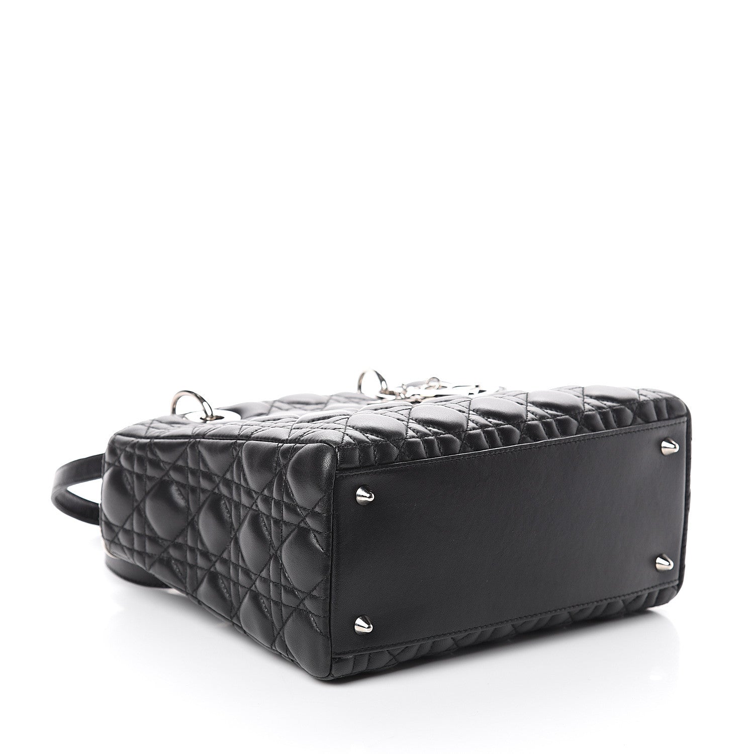Christian Dior Lambskin Cannage Medium Lady Dior Black 3 of 7
