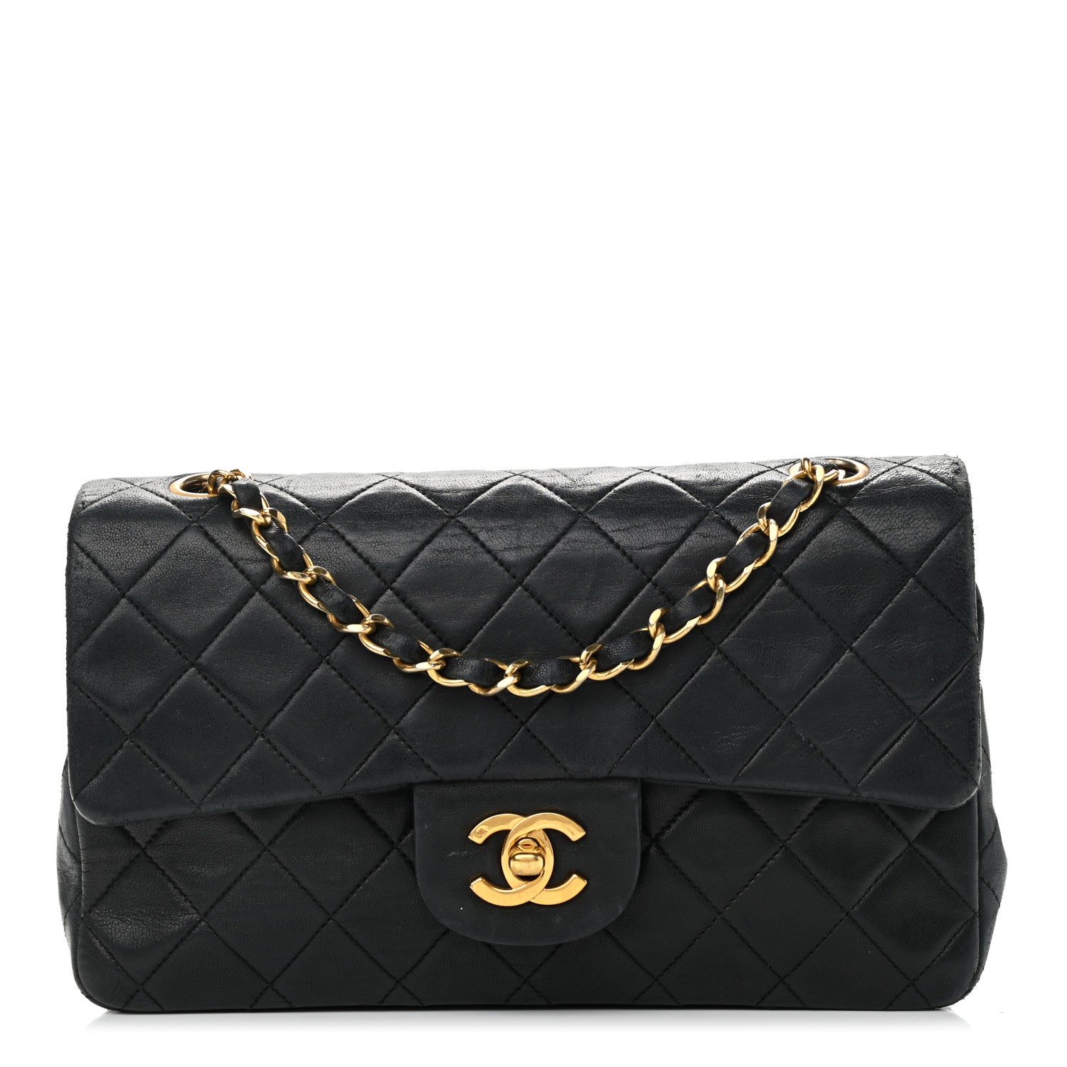 Chanel Lambskin Quilted Small Double Flap Black 1 of 15