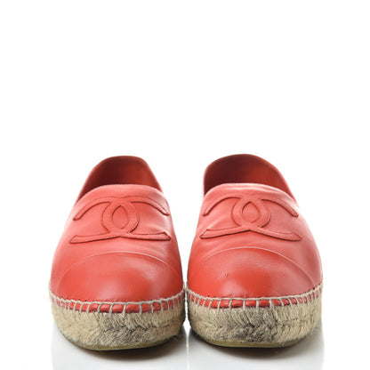 Chanel Lambskin CC Espadrilles 40 Red 2 of 15