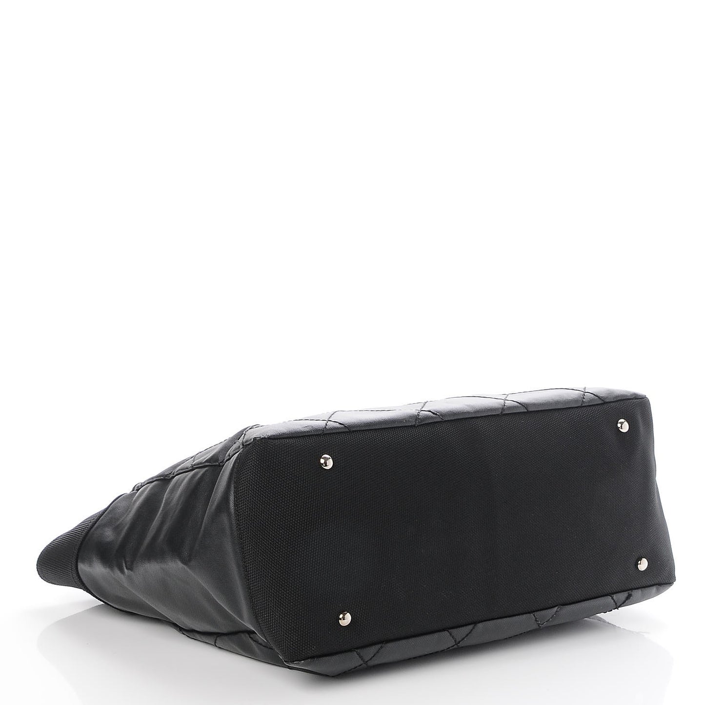 Coated Canvas Large Paris Biarritz Tote Black