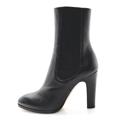 Chanel Calfskin CC Ankle Boots 36.5 Black 1 of 9
