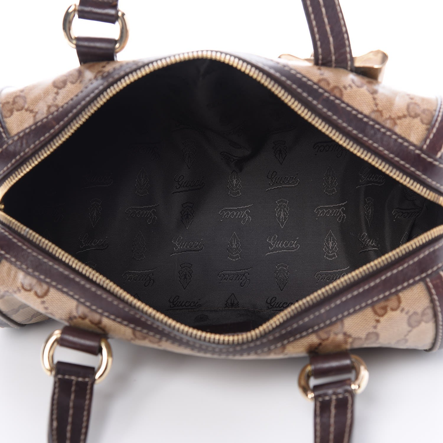 Gucci Crystal Monogram Duchessa Boston Tote Bag Brown 5 of 10