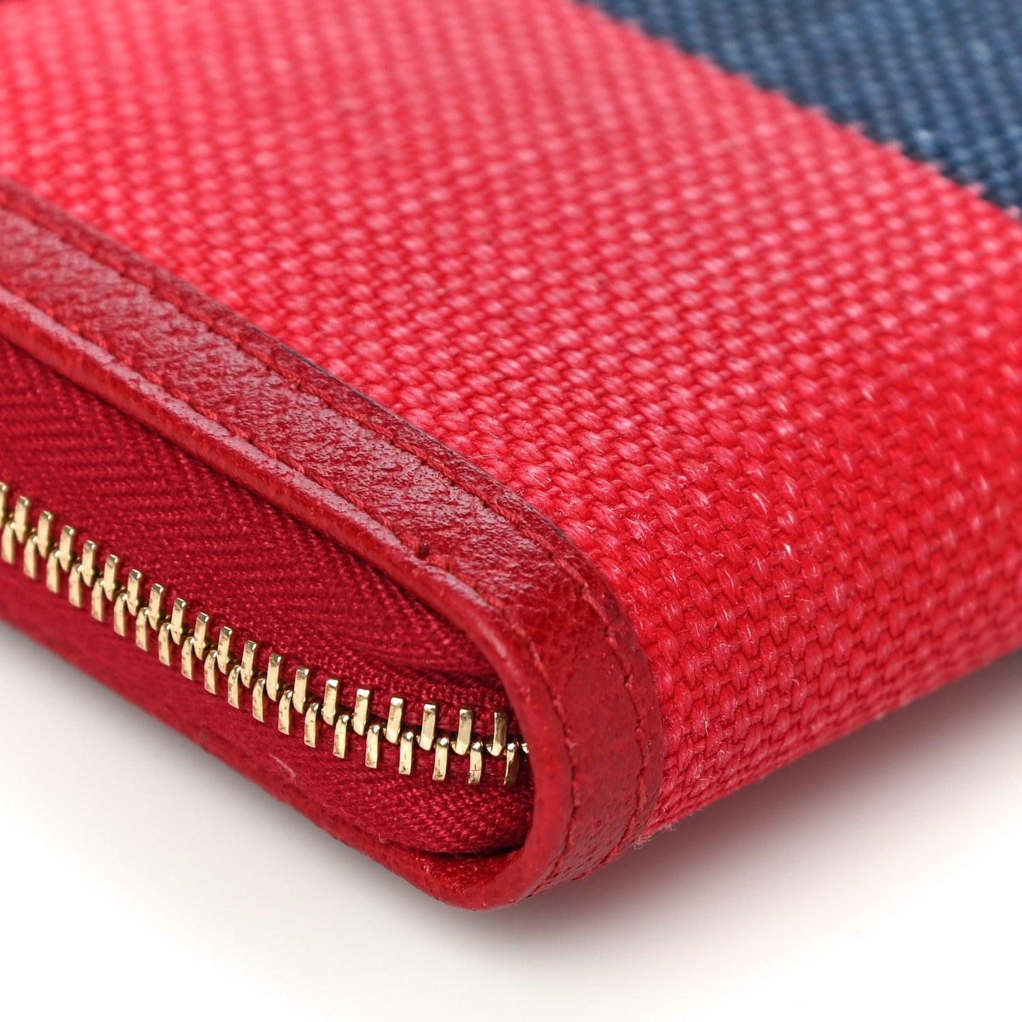 Canvas Sylvie Stripe Logo Zip Around Wallet Mystic White Hibiscus Red Maritime