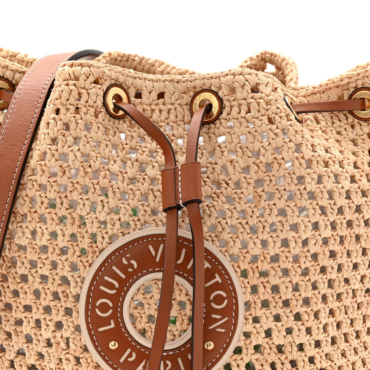 Raffia Calfskin Noe BB Natural Tan