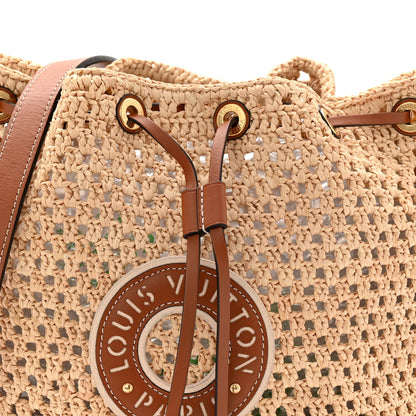 Louis Vuitton Raffia Calfskin Noe BB Natural Tan 7 of 9