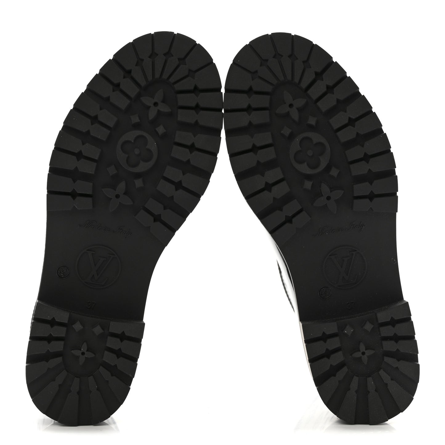 Rubber Embossed Monogram Splash Rain Short Boots 37 Black