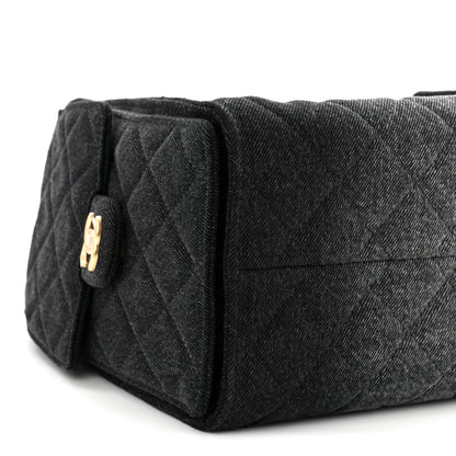 Chanel Washed Denim Quilted Small Chanel 25 Handbag Black 9 of 10