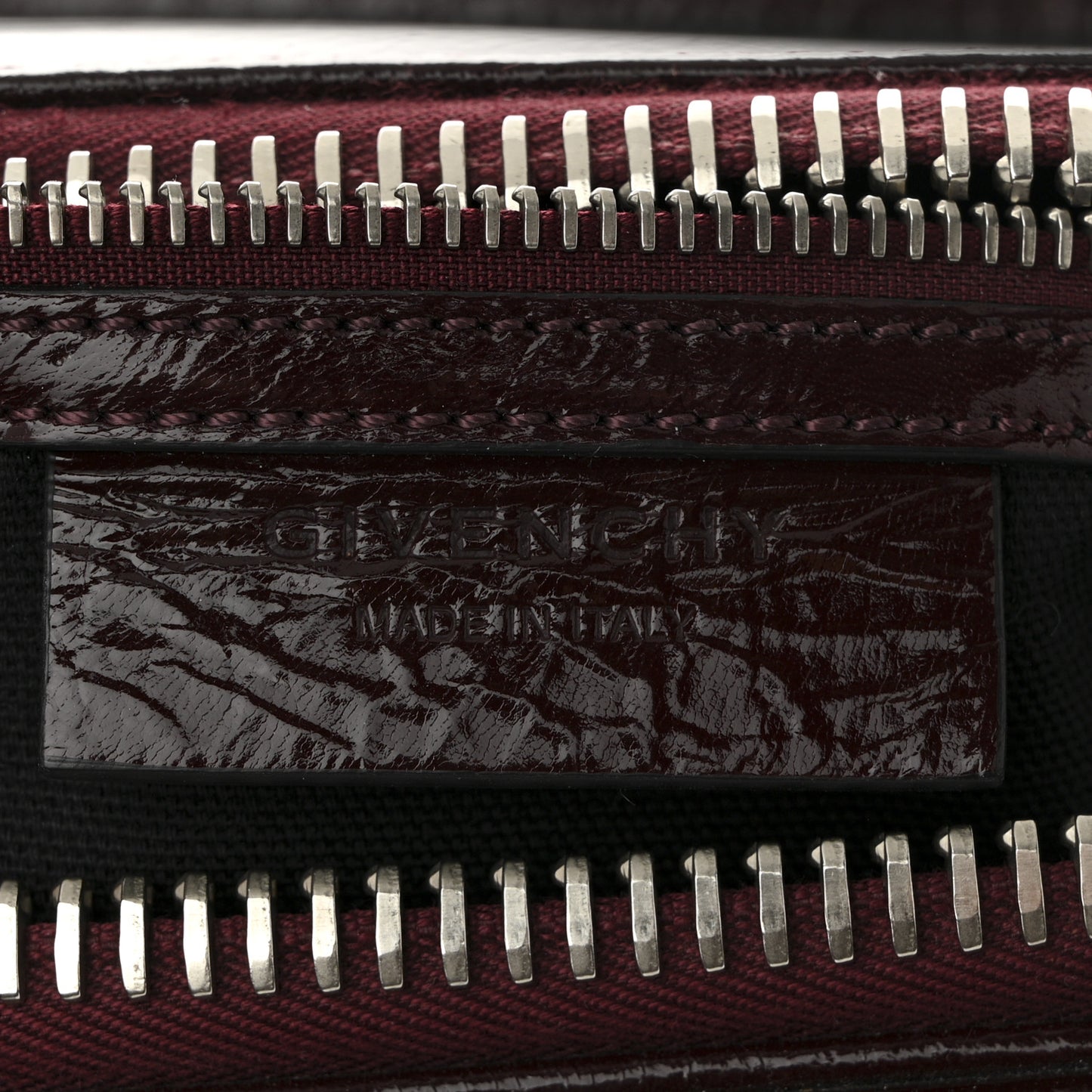 Crinkled Patent Calfskin Small Antigona Aubergine