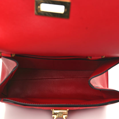 Salvatore Ferragamo Calfskin Gancini Embossed Trifolio Top Handle Bag Lipstick 5 of 8