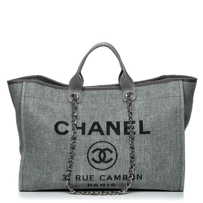 Chanel Canvas Large Deauville Tote Grey 1 of 8