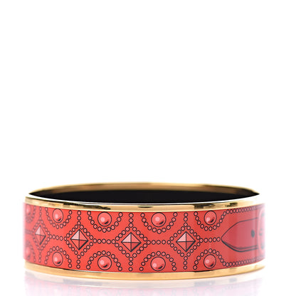 Hermes Enamel Printed Colliers de Chiens Wide Bracelet 65 3 of 6