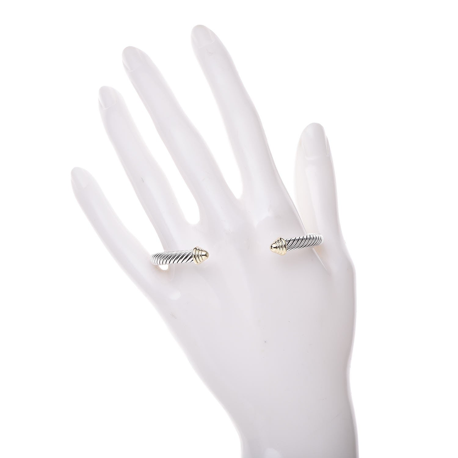 David Yurman Sterling Silver 14K Yellow Gold 5mm Cable Classics Bracelet 2 of 5