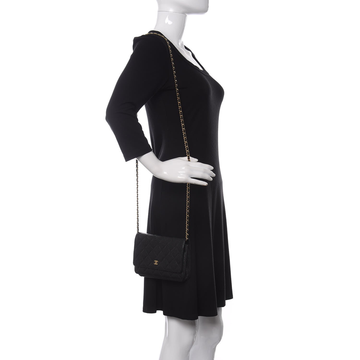 Chanel Caviar Quilted Wallet On Chain WOC Black 2 of 14