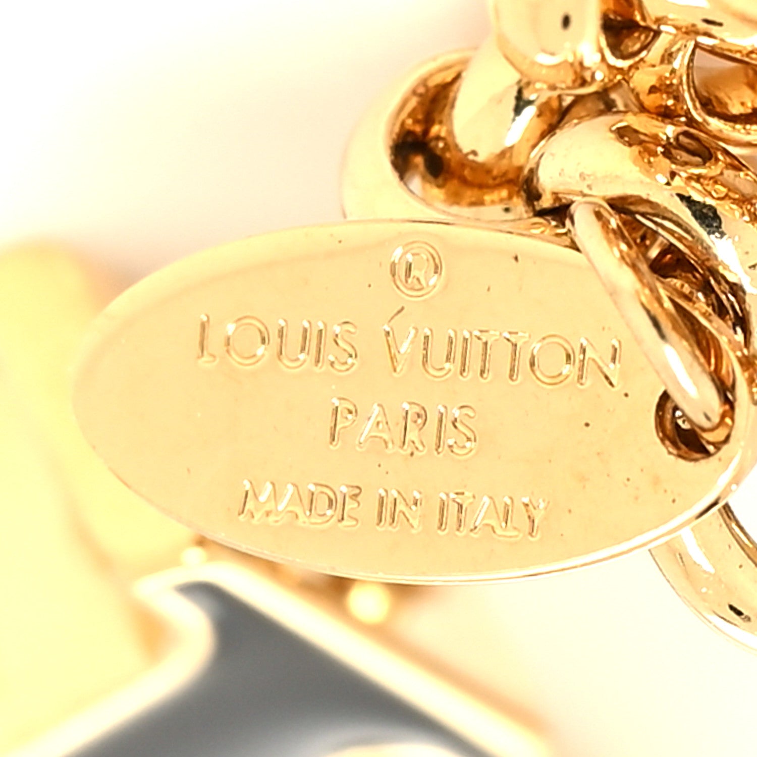 Louis Vuitton Metal Enamel Fleur De Monogram Bag Charm Dore 3 of 4