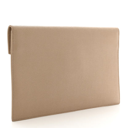 Saint Laurent Grain De Poudre Uptown Pouch Dark Beige 3 of 6