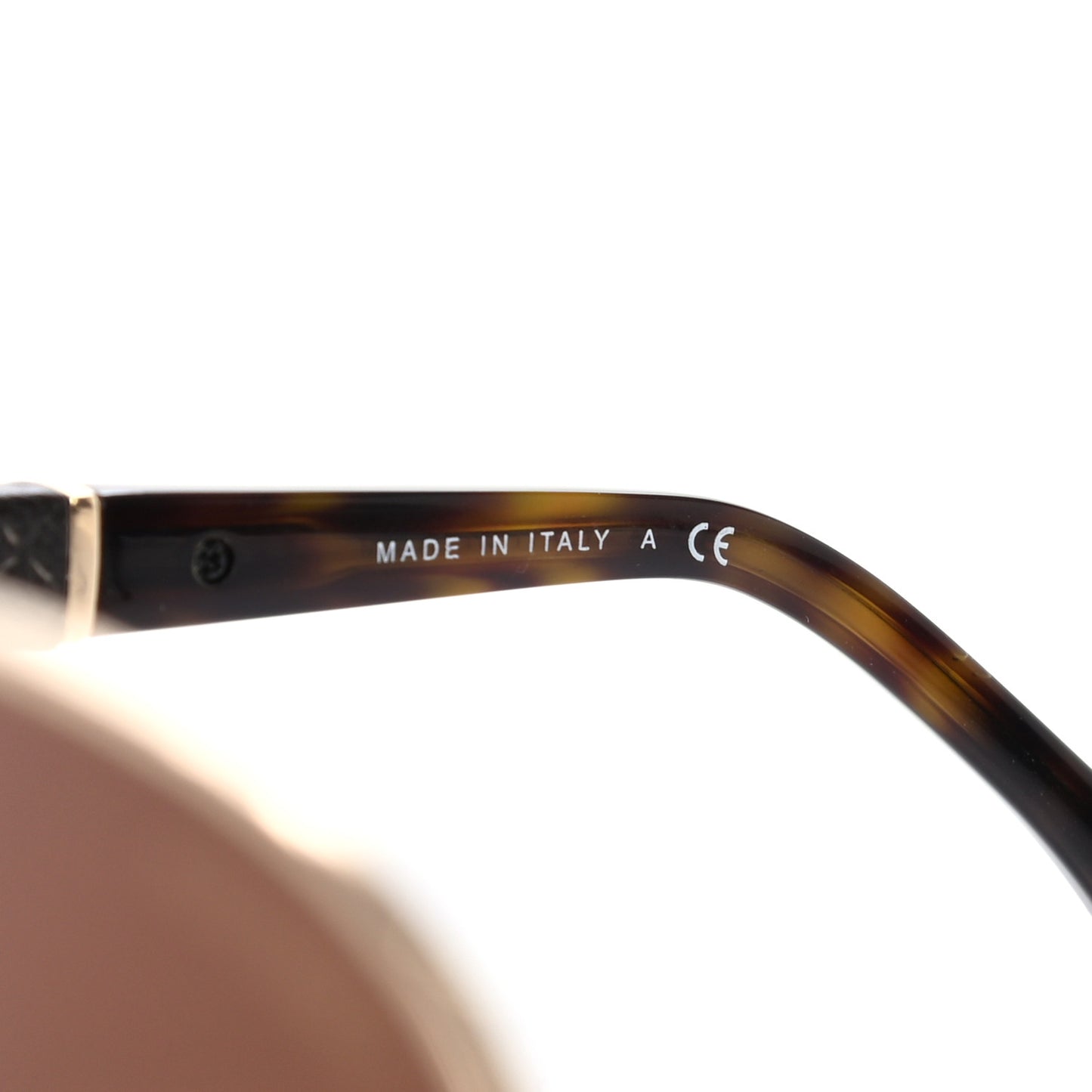 Lambskin Quilted CC Aviator Sunglasses 4195-Q Brown Gold