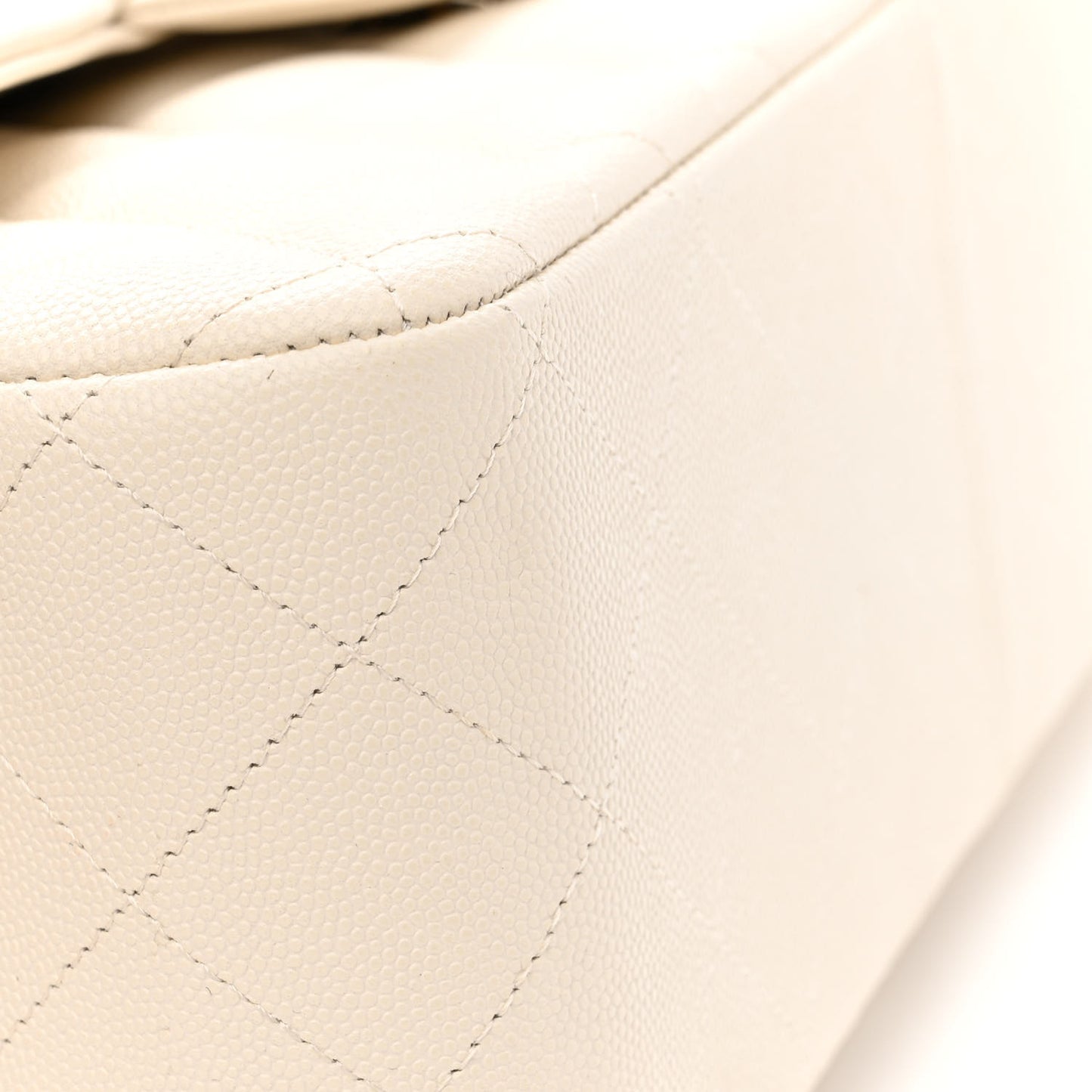 Caviar Quilted Jumbo Double Flap White