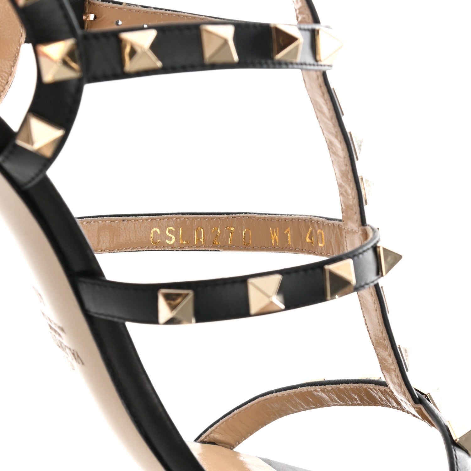 Valentino Garavani Calfskin Nappa Rockstud Gladiator 105mm Sandals 40 Black 16 of 22