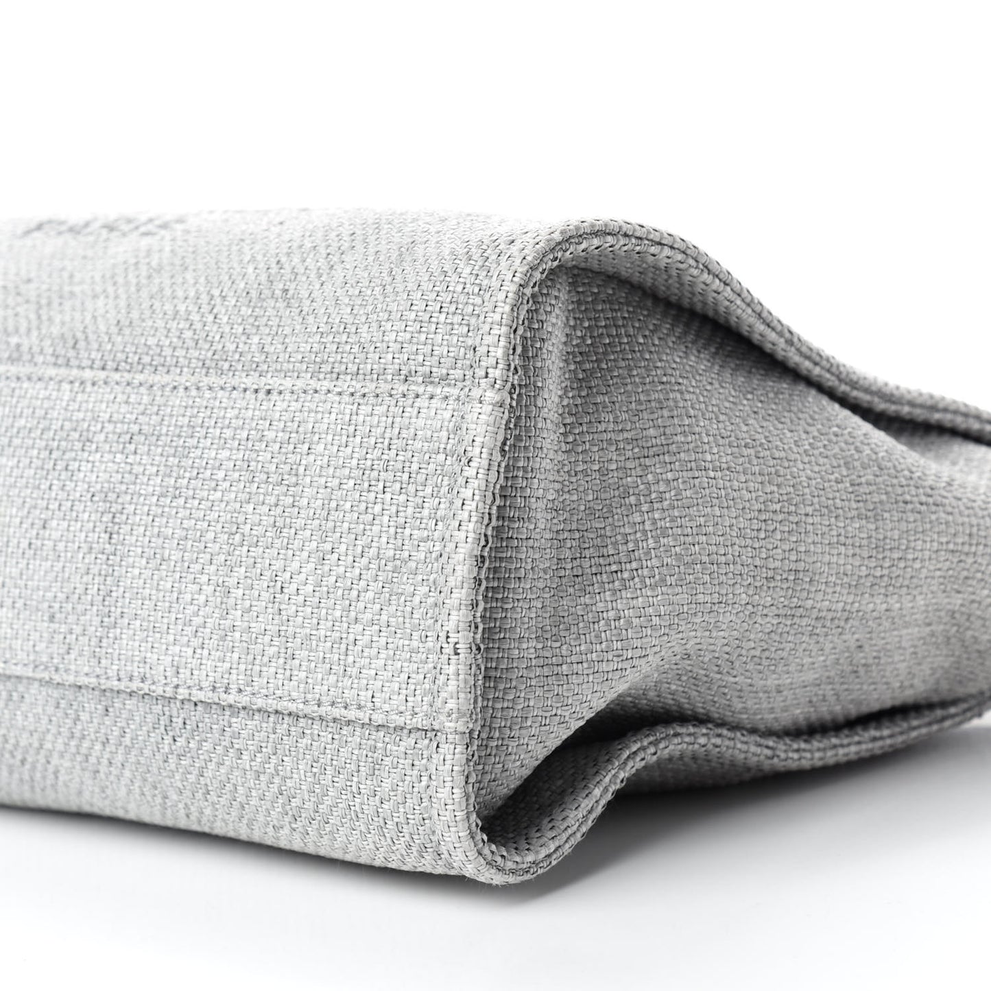 Woven Straw Raffia Small Deauville Tote Grey