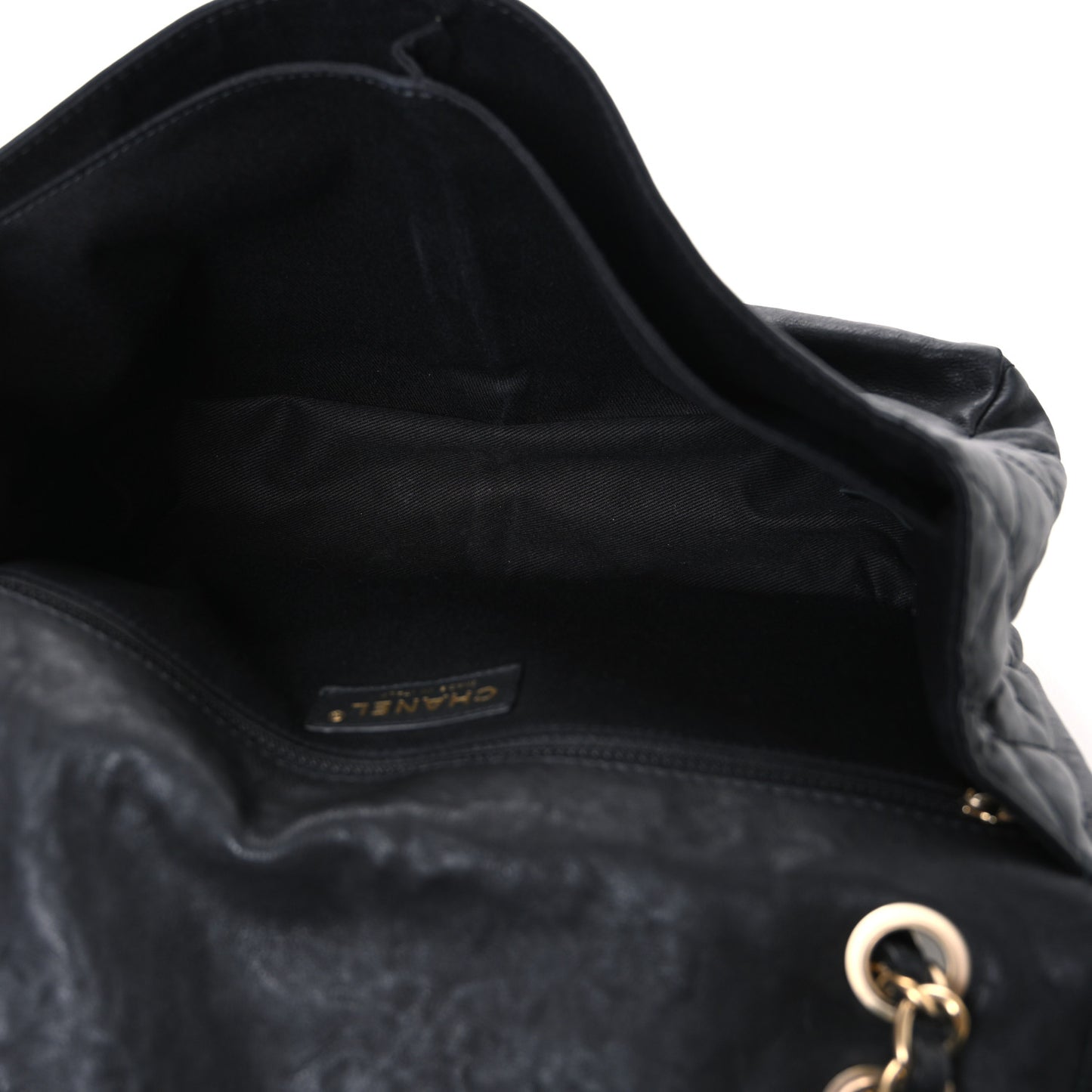 Aged Calfskin Quilted 2.55 Reissue Chain Flap Black