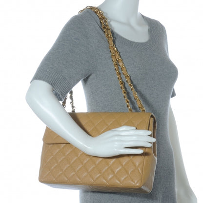 Chanel Caviar Jumbo Single Flap Beige 2 of 7