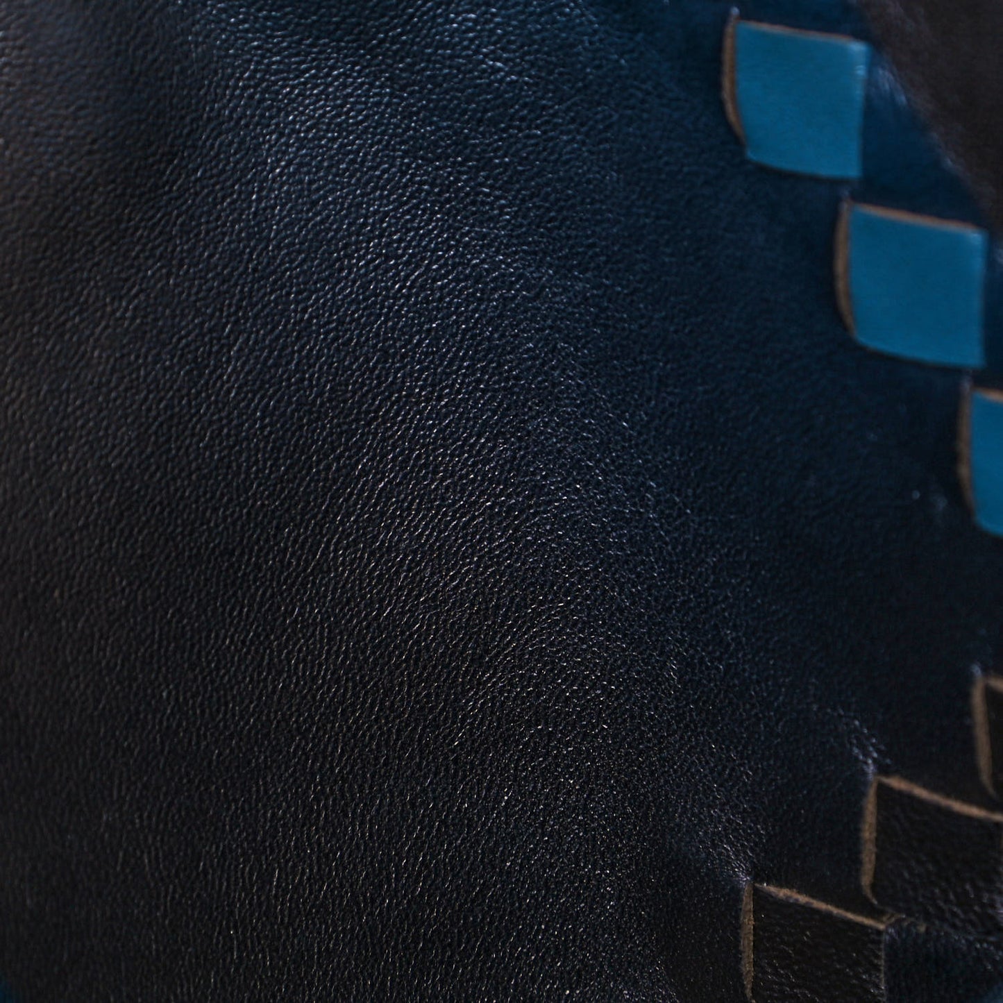 Calfskin Intrecciato Diamond Tote Black Blue