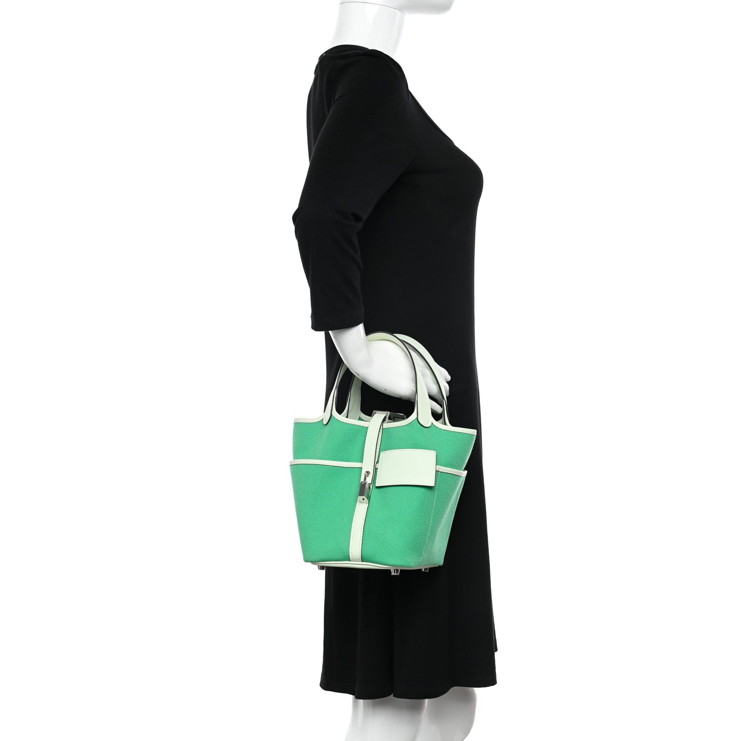 Hermes Toile Goeland Swift Cargo Picotin Lock 18 Vert Fizz Vert Comics 2 of 11