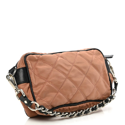 Prada Tessuto Nylon Saffiano Impunturato Quilted Pochette Cammello Black 3 of 8