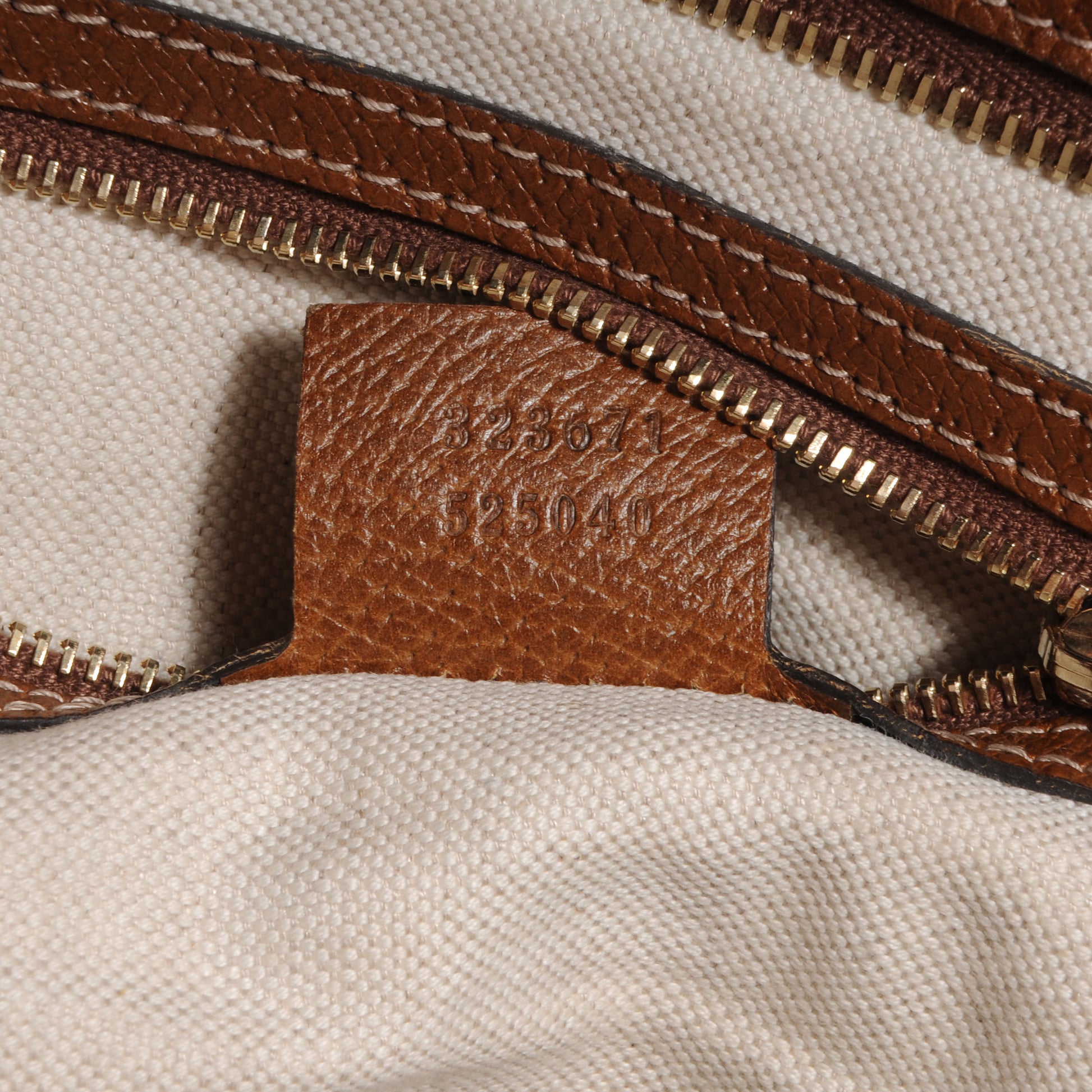 Gucci Monogram Textured Calfskin Medium Bree Zippered Tote Beige Ebony Nocciola 8 of 8