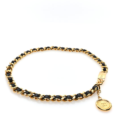 Chanel Lambskin Chain CC Medallion Belt Black Gold 1 of 3