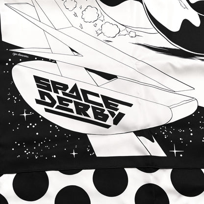 Hermes Silk Space Derby Muffler Black White 3 of 6