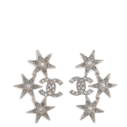 Chanel Crystal CC Star Earrings Silver 1 of 4