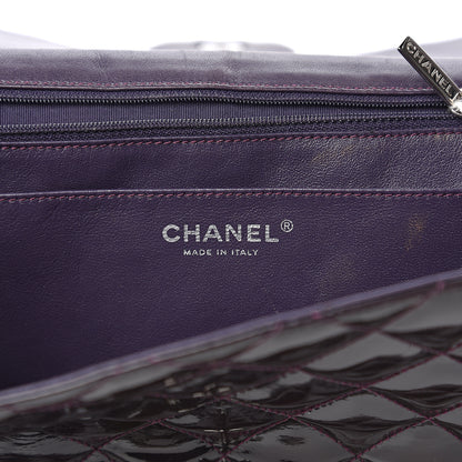Chanel Patent Quilted Jumbo Single Flap Dark Purple 5 of 17