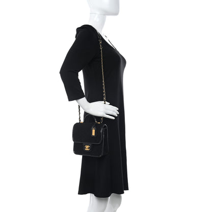 Chanel Tweed Patent School Memory Mini Top Handle Flap Black 2 of 11