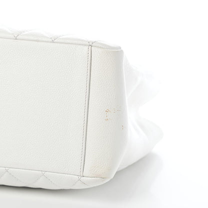 Chanel Caviar Quilted Grand Shopping Tote GST White 9 of 10