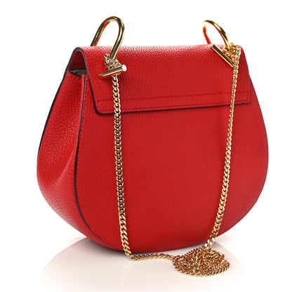 Chloe Grained Lambskin Mini Drew Shoulder Bag Plaid Red 3 of 8