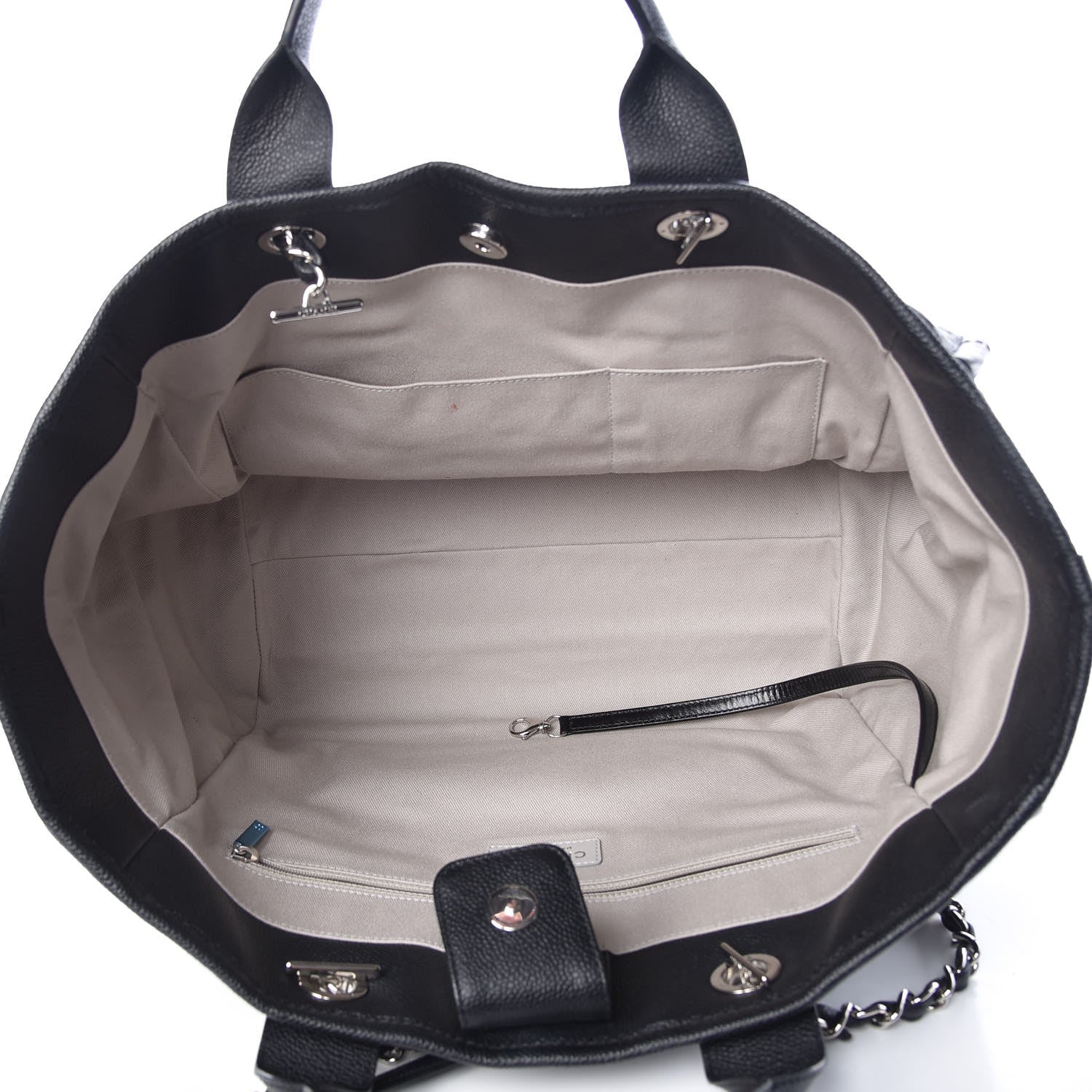 Chanel Glazed Calfskin Large Deauville Tote Black 6 of 14