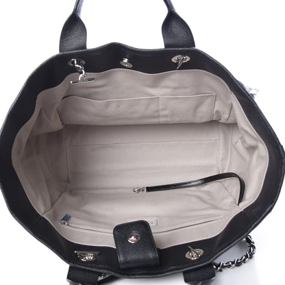 Chanel Glazed Calfskin Large Deauville Tote Black 6 of 14
