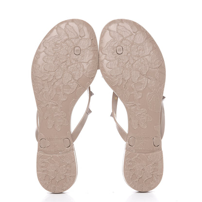 Valentino Garavani PVC Jelly Rockstud Bow Thong Sandals 37 Poudre 5 of 8