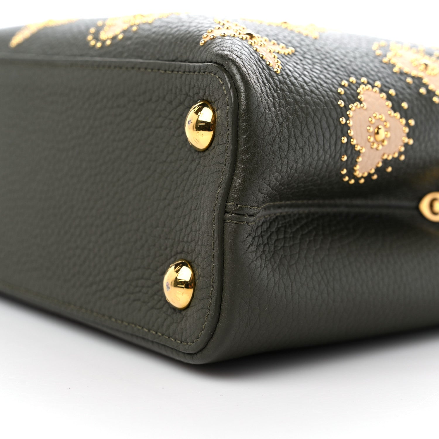 Louis Vuitton Taurillon Flowers Capucines BB Khaki 8 of 8