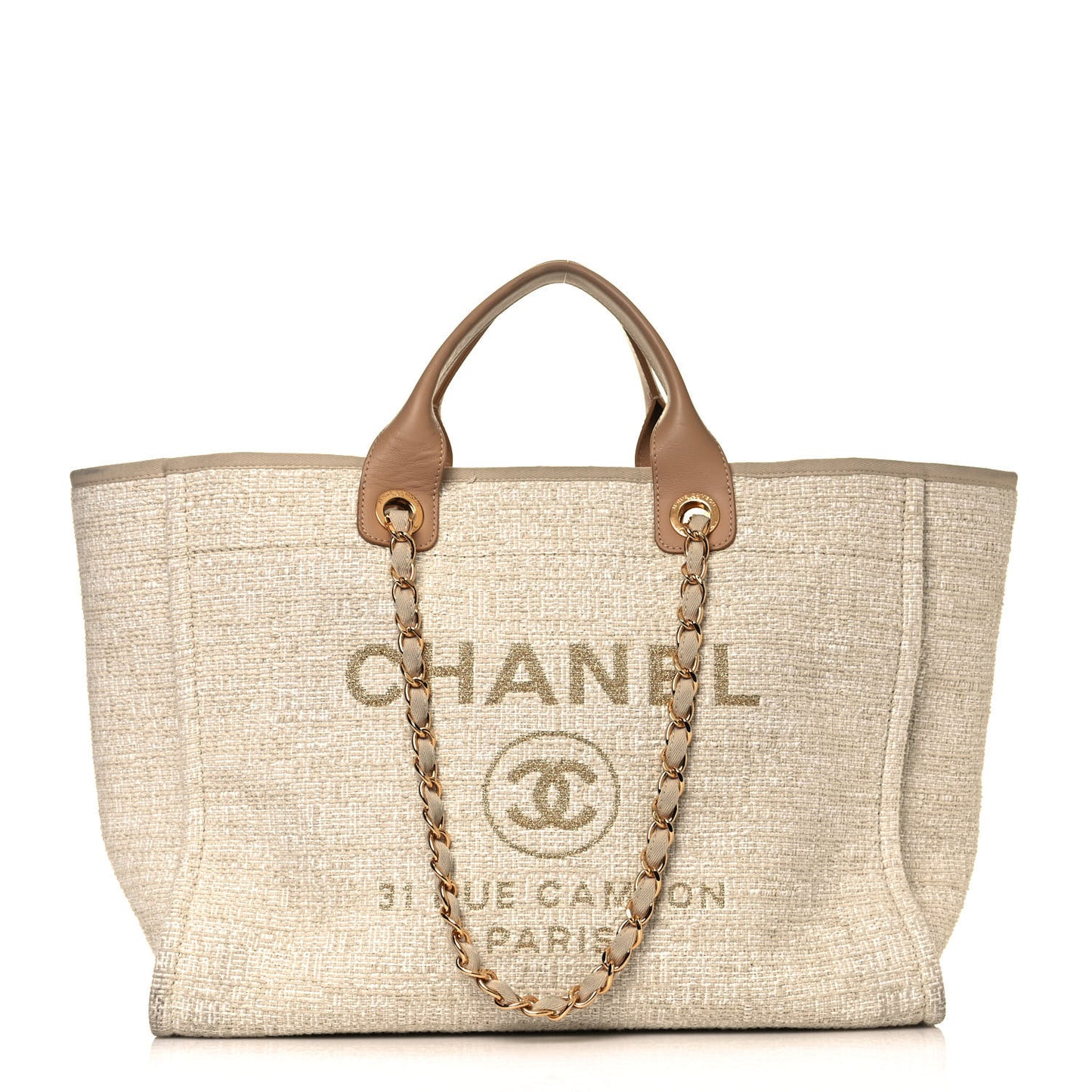 Canvas Large Deauville Tote Light Beige